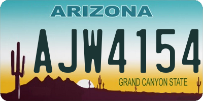 AZ license plate AJW4154