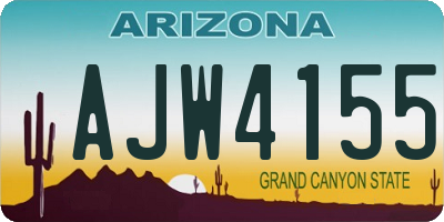 AZ license plate AJW4155