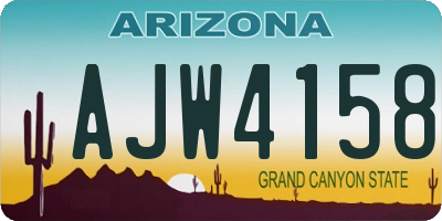AZ license plate AJW4158