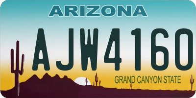 AZ license plate AJW4160