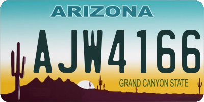 AZ license plate AJW4166