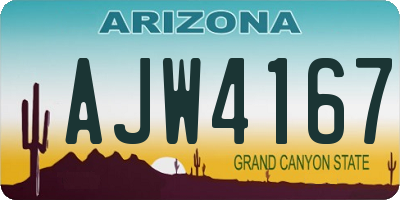 AZ license plate AJW4167