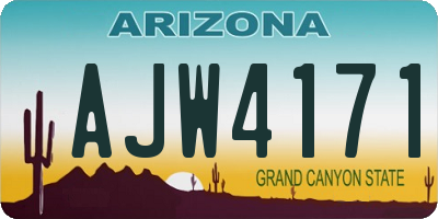 AZ license plate AJW4171