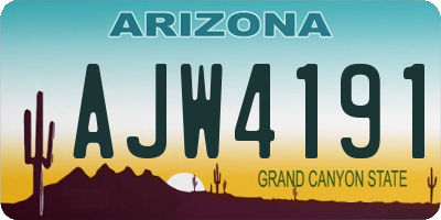 AZ license plate AJW4191