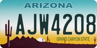 AZ license plate AJW4208