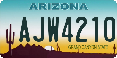 AZ license plate AJW4210