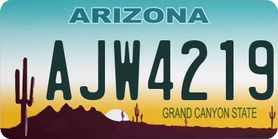AZ license plate AJW4219