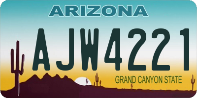 AZ license plate AJW4221