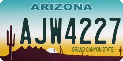 AZ license plate AJW4227