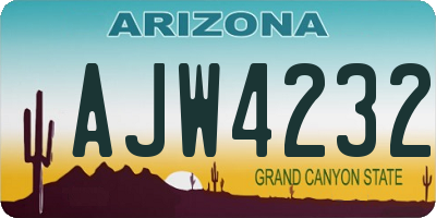 AZ license plate AJW4232