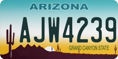 AZ license plate AJW4239
