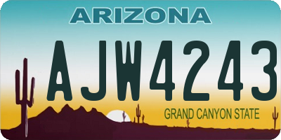 AZ license plate AJW4243