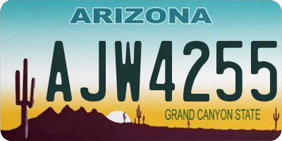 AZ license plate AJW4255
