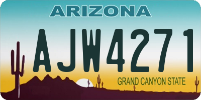 AZ license plate AJW4271
