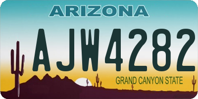 AZ license plate AJW4282