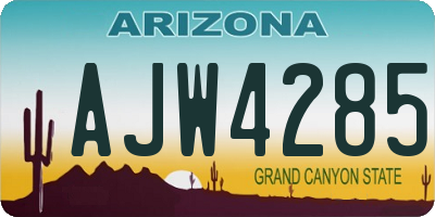 AZ license plate AJW4285