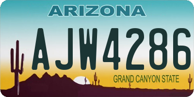 AZ license plate AJW4286