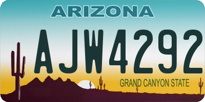 AZ license plate AJW4292