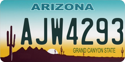 AZ license plate AJW4293