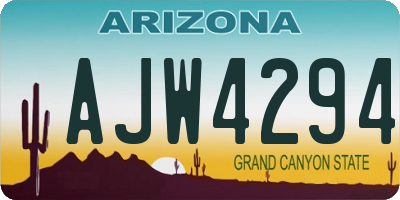 AZ license plate AJW4294