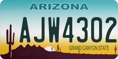 AZ license plate AJW4302