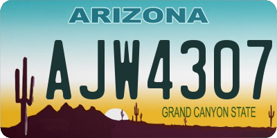 AZ license plate AJW4307