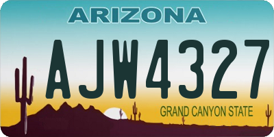 AZ license plate AJW4327
