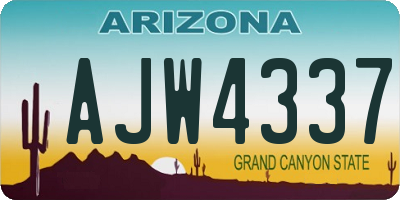 AZ license plate AJW4337