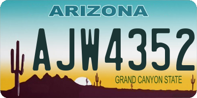 AZ license plate AJW4352