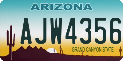 AZ license plate AJW4356