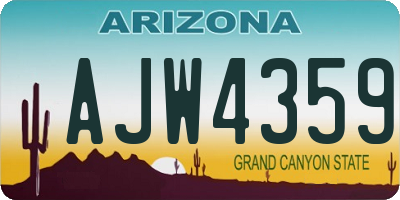 AZ license plate AJW4359