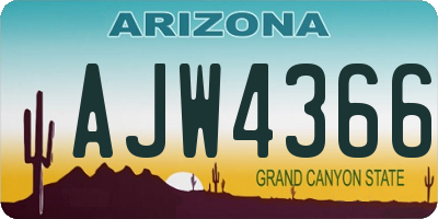 AZ license plate AJW4366