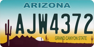 AZ license plate AJW4372