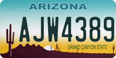 AZ license plate AJW4389