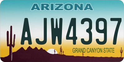 AZ license plate AJW4397