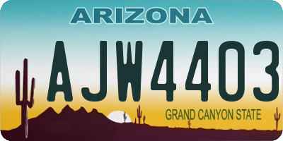 AZ license plate AJW4403