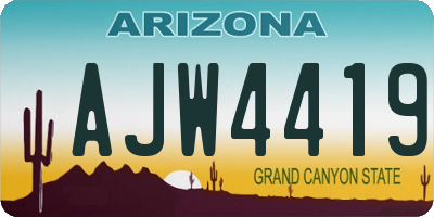 AZ license plate AJW4419