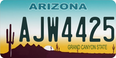 AZ license plate AJW4425