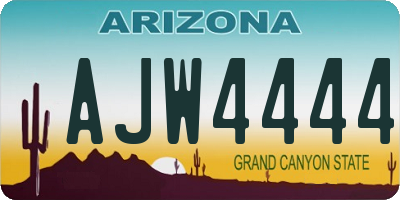 AZ license plate AJW4444