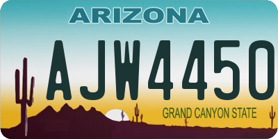 AZ license plate AJW4450