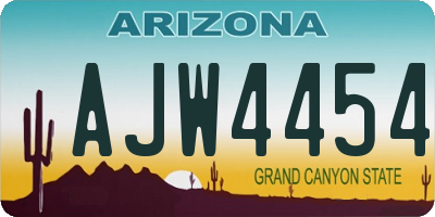 AZ license plate AJW4454