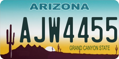 AZ license plate AJW4455