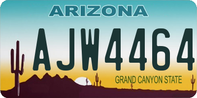AZ license plate AJW4464