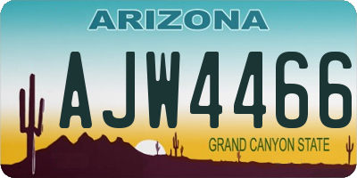 AZ license plate AJW4466