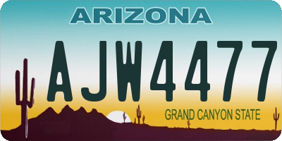 AZ license plate AJW4477
