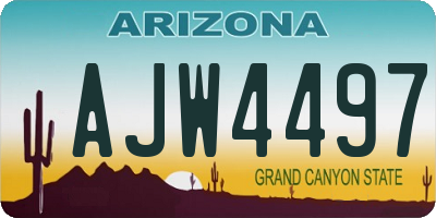 AZ license plate AJW4497