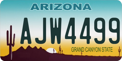 AZ license plate AJW4499