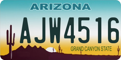 AZ license plate AJW4516