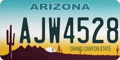 AZ license plate AJW4528