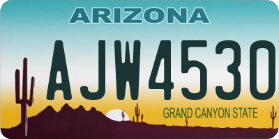 AZ license plate AJW4530